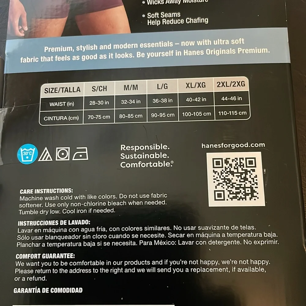 HANES Supersoft 3-pack Trunks, Men’s Medium (32”-34”) , Black Blue
